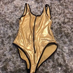 Gold bodysuit/swimsuit